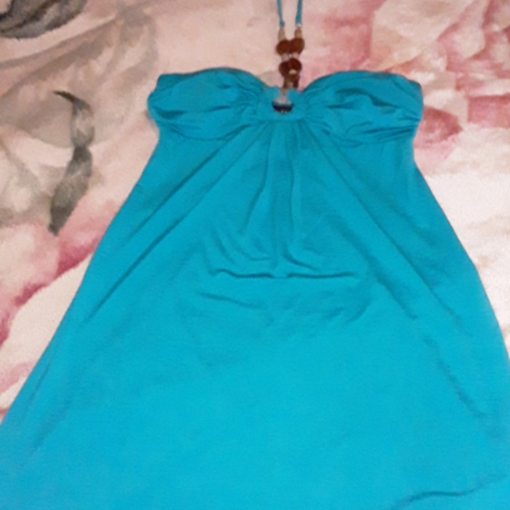 Strapless Dress with beaded neck halter